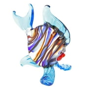 GlassOfVenice Murano Glass Striped Round Fish