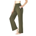 thumbnail image 3 of Sunloudy Pantalones casuales de pierna ancha para mujer, pantalones sueltos de longitud completa de cintura media de color sólido con bolsillo para damas, S / M / L / XL / XXL Sunloudy  moda, 3 of 5