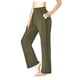 thumbnail image 3 of VISgogo Pantalones casuales de pierna ancha para mujer, pantalones sueltos de longitud completa de cintura media de color sólido con bolsillo para damas, S / M / L / XL / XXL VISgogo moda, 3 of 4