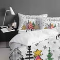 thumbnail image 4 of Merry Christmas Tree Twin Size Comforter Set, Graffiti Pink Tree Abstract Snowflake Soft Bedding for All Seasons, 4 Pcs Bed Set with 1 Comforter (68"x86") ,1Sheet(66"x116"), 2 Pillowcases (19"x29"), 4 of 7