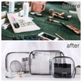 thumbnail image 2 of Travel Makeup Bag Toiletry Bag Clear Cosmetic Bags PVC Cosmetic Makeup Pouch with Zipper for Vacation 8Pcs Black, 2 of 9