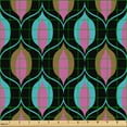 thumbnail image 2 of Ambesonne Art Deco Fabric by the Yard Upholstery, Retro Whimsical Shapes, 5 Yards, Pink Charcoal Grey Blue, 2 of 5