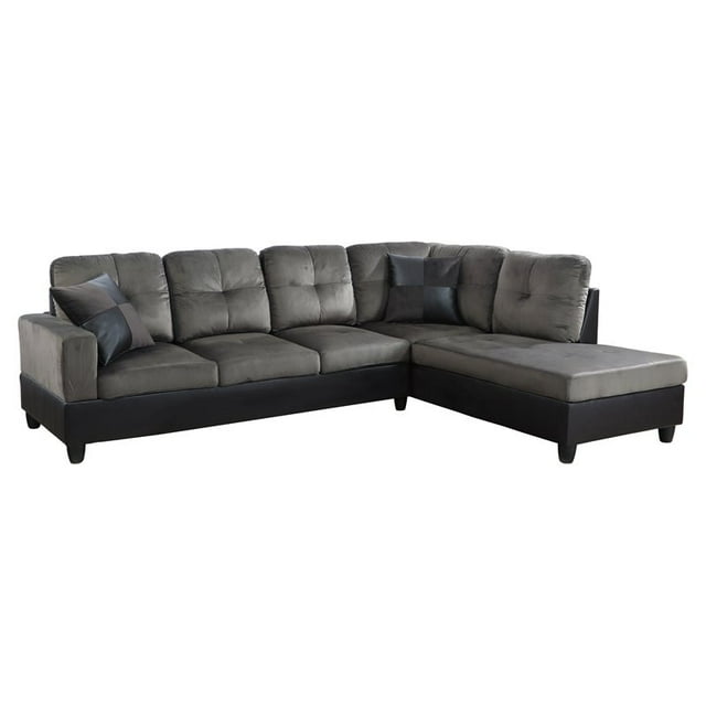 Star Home Living Corp Chris Fabric Right Facing Sectional in Taupe Gray