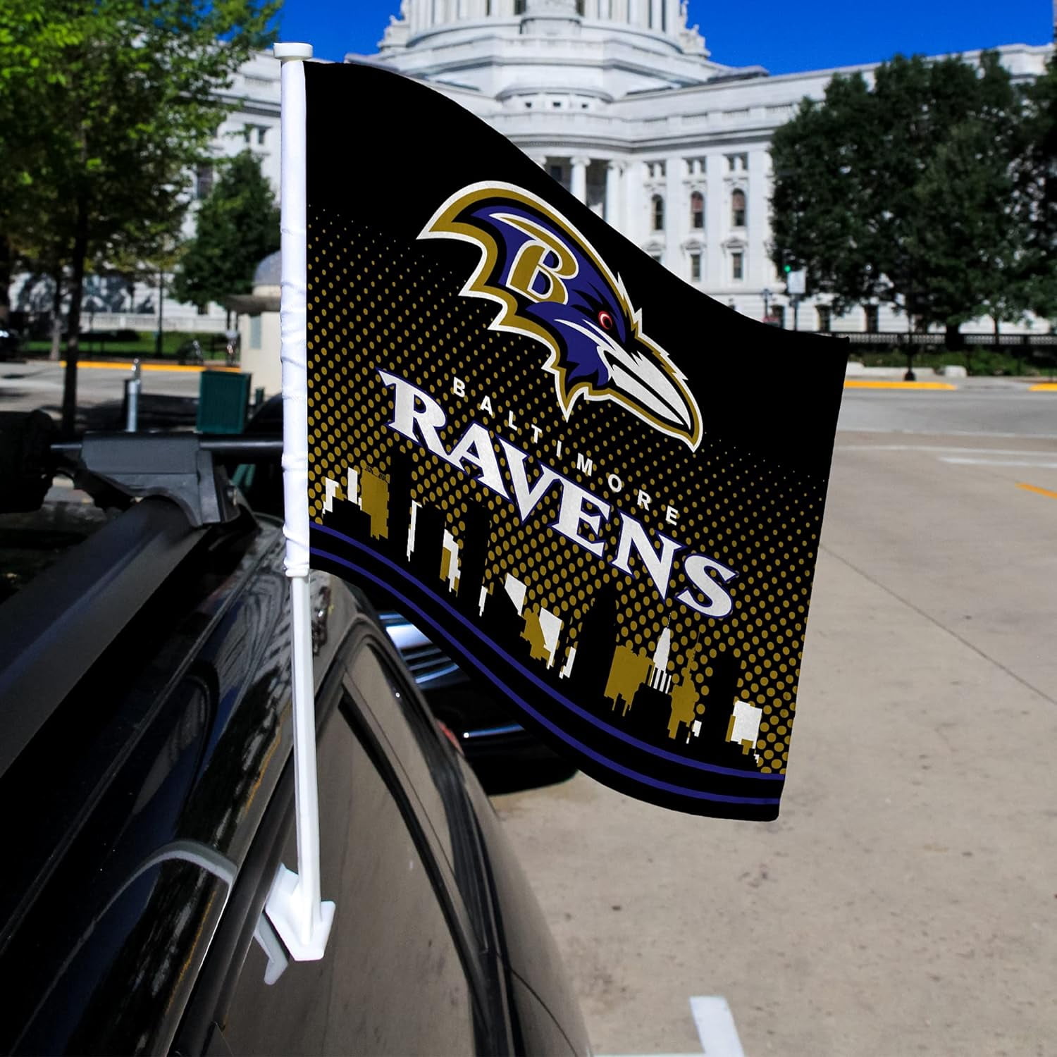 Rico Industries NFL Car Flag, Baltimore Ravens