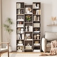 thumbnail image 4 of Homfa 2 Pieces Bookshelves, 71’’ Tall Three Row Bookshelf with Adjustable Shelves, 21-Cubes CD Display Storage Organizer Shelf for Living Room Home Office, Oak, 4 of 7