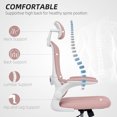 thumbnail image 4 of HOMCOM Ergonomic Office Chair, Desk Chair with Lumbar Support, Pink, 4 of 10
