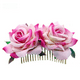 thumbnail image 2 of Peineta de franela con rosas Accesorios para el cabello Accesorios para el cabello con rosas dobles, 2 of 6