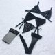 thumbnail image 3 of Conjunto de lencería de encaje para mujer, 4 Uds., sujetador abierto con tirantes, bragas sexis con liga, conjunto de sujetador de realce, ropa interior erótica transparente, medias de red, 3 of 5