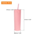 thumbnail image 2 of Vaso delgado con tapas y pajitas 16Oz Rosa Unique Bargains Doble Pared Plástico para Frías Calientes Bebidas, 2 of 6