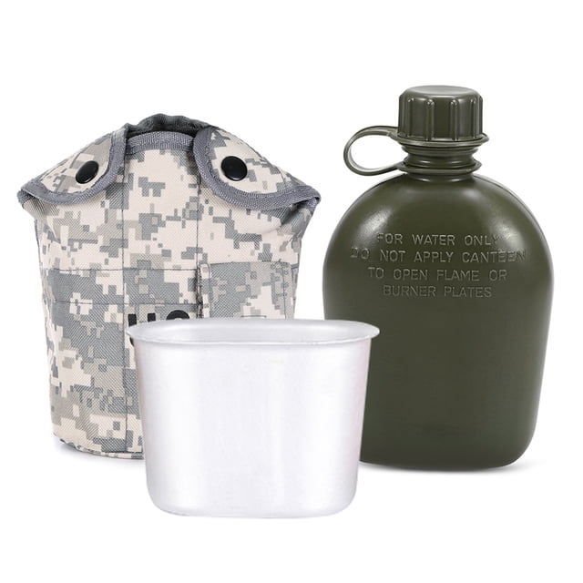 Taza para exteriores Kit de cantimplora de 3 piezas con taza de aluminio y cubierta para acampar al Tomshoo Taza para exteriores