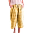 thumbnail image 2 of WILLBEST Pantalones Casuales para Mujer, Ligeros, de Tela Suave, Holgados, de Verano, Estilo Capri, a Cuadros Japoneses, Lavables, para Uso Diario. Extra Grande, 2 of 5
