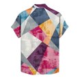 thumbnail image 5 of Men's Summer New Loose Print Short Sleeve Shirt Cardigan Beach Shirt 3XL, 5 of 5
