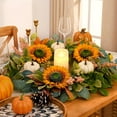 thumbnail image 3 of 22 Inch Fall Wreaths for Front Door, Sunflower Autumn Wreath with White Pumpkin Decorations Fall Door Wreath Outdoor Indoor Thanksgiving Harvest Fall Decor, 3 of 8