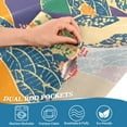 thumbnail image 5 of Yayeee Kitchen Curtains Tier Set of 2 Light Filtering 57"x36" Over Sink Window Panels, Beige Floral Wave, 5 of 7