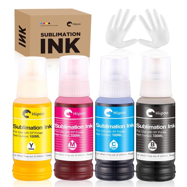 Botellas recargadas de tinta de sublimación para impresora de inyección de tinta Hiipoo 522
