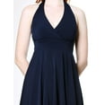 thumbnail image 4 of Evanese Women's Plus Size Sexy Deep V Halter Neck A Line Cocktail Dress, 4 of 5