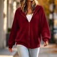 thumbnail image 5 of DeHolifer Womens Hoodies Zip Up Jackets Lightweight Tunic Sweatshirt Open Front Cardigan Red XXL, 5 of 7