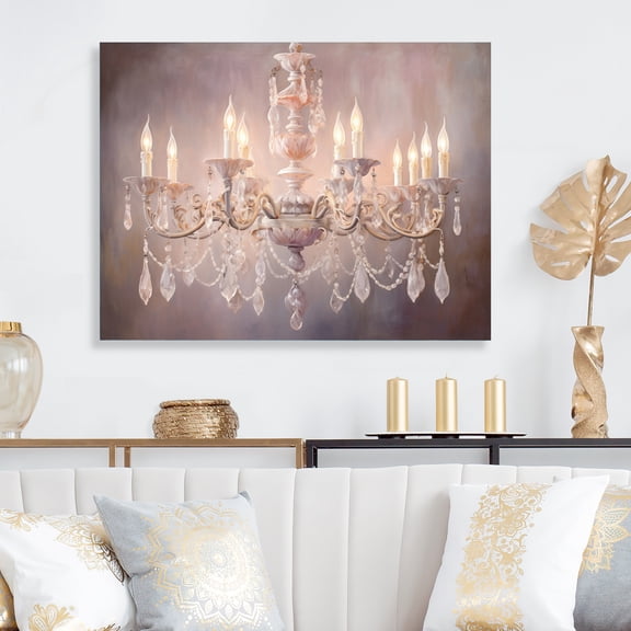 Designart "Chandelier peaceful Luster II" Chandelier Metal Wall Art Prints