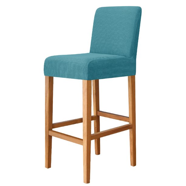 Fundas elásticas extraíbles y lavables para sillas de comedor, fundas para taburetes de bar, fundas para sillas de bar, fundas para asientos de mostrador de pub (azul turquesa, juego de 2)