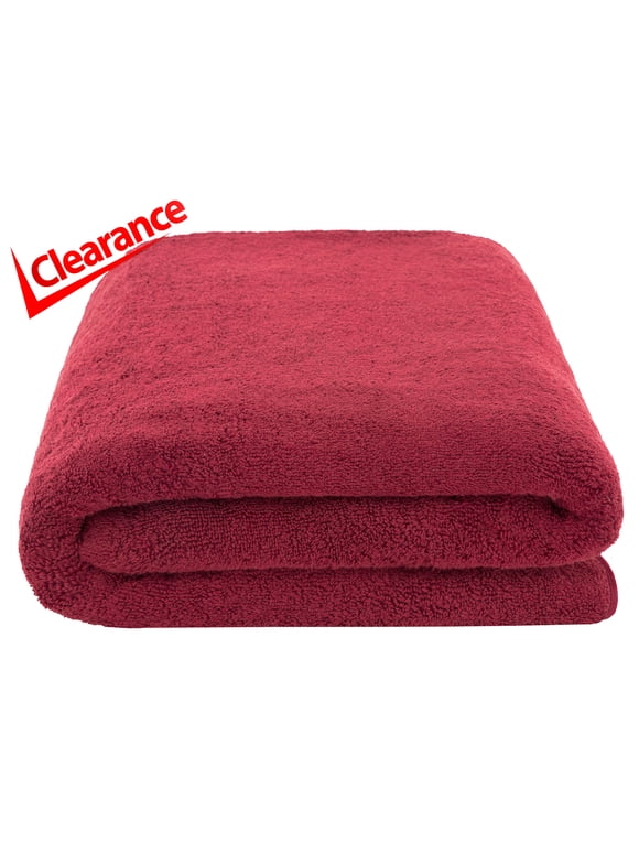 American Soft Linen Bath Sheet 40x80 Inch 100% Cotton Extra Large Oversized Bath Towel Sheet - Burgundy Red