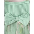 thumbnail image 7 of Suealasg Baby Girl Birthday Outfit Newborn Summer Boho Clothes Short Puff Sleeve Bow Front Ribbed Tulle Romper Dress Infant Photography Clothing 12-18 Months, 7 of 7