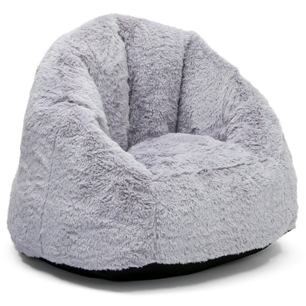 Delta Children Cozee Fluffy Chair, Kid Size (For Kids Up To 10 Years Old),  Grey