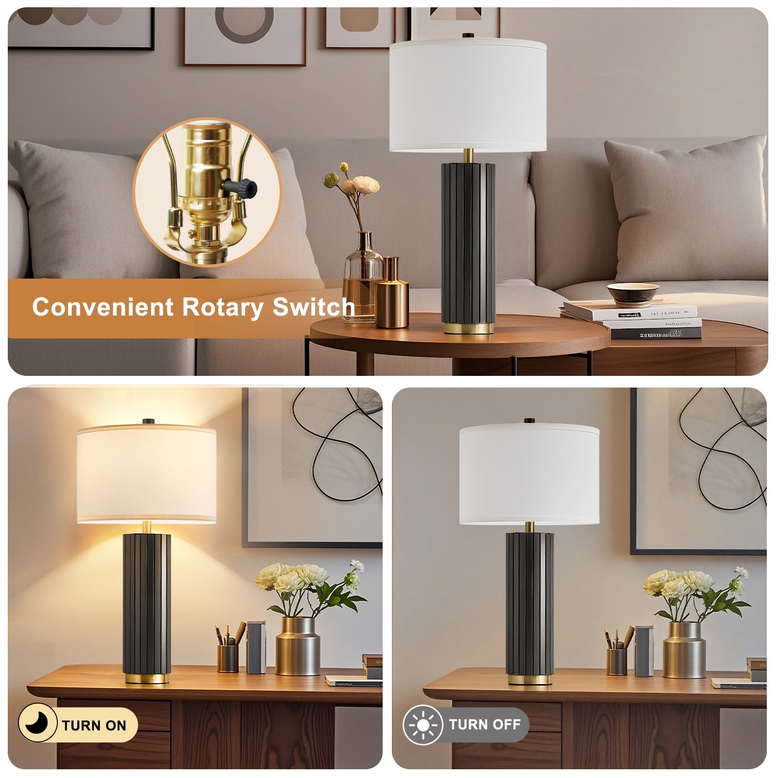 NATYSWAN 28-Inch Industrial Metal Table Lamp with Rotary Switch, Vintage Style for Desk, Living Room, and Bedroom（Bulb Not Included）