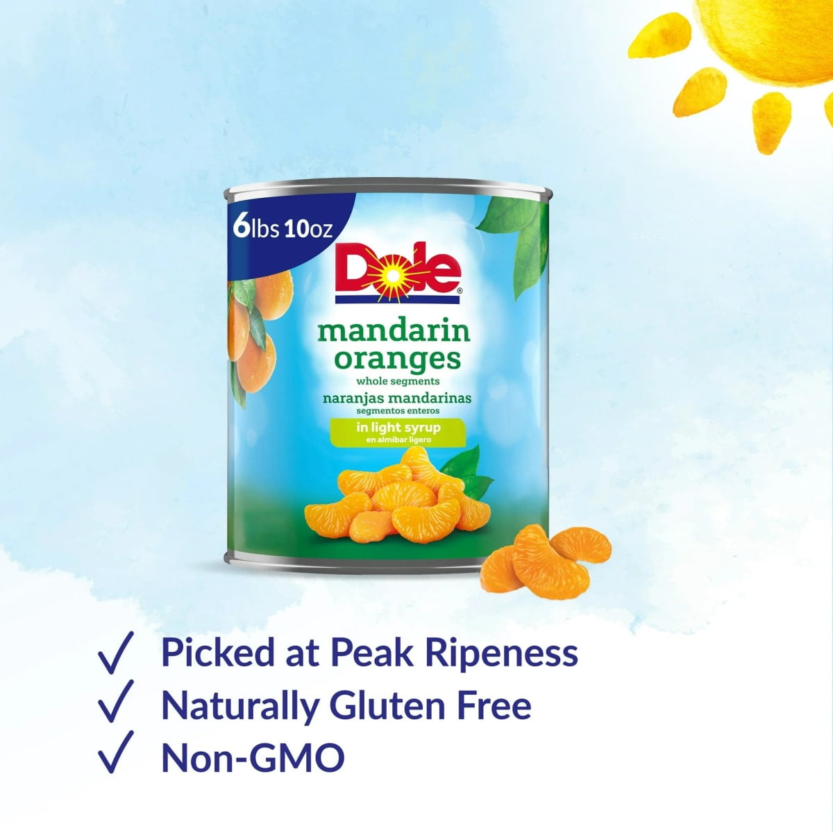 Dole Mandarin Oranges in Light Syrup, 106 oz Can