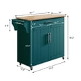 thumbnail image 3 of Pingliang Home 35" Kitchen Pantry Cabinet Kitchen Island with Storage,Wood Top Cart with Wheels,Fits for Home Coffee Bar, 3 of 8