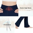 thumbnail image 6 of BIG ELEPHANT Fleece Lined Lightweight Flare Leggings, Girls High Waisted Flared Pants for Winter, 6 of 8