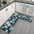 thumbnail image 2 of Pioneer Flower Floral Print Pattern Kitchen Rugs Sets Of 2,Anti Fatigue Kitchen Mat Rugs Non Slip Washable,Decorative Kitchen Floor Mats for Kitchen,Sink,Laundry,17"x30"+17"x47", 2 of 7