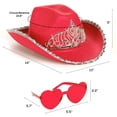 thumbnail image 2 of Funcredible Halloween Red Cowgirl Hat with Tiara Crown, 2 of 6