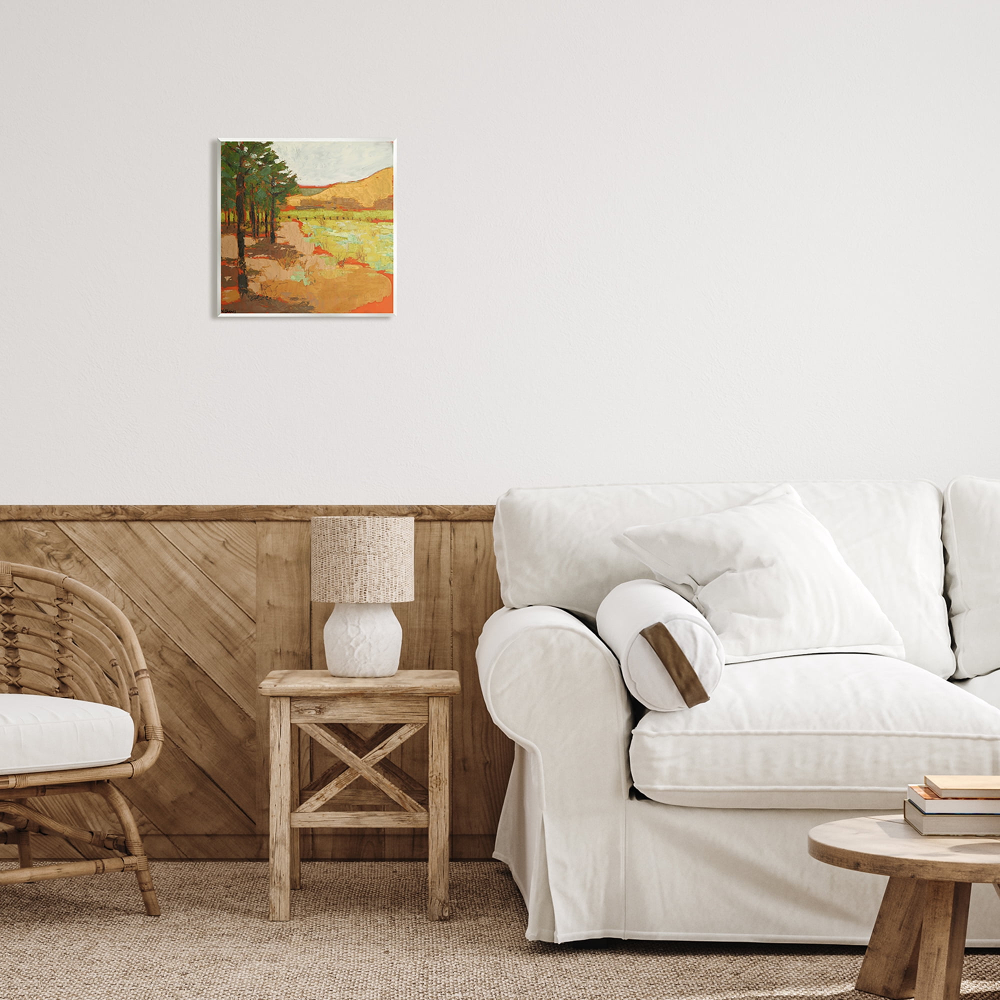 Stupell Industries Modern Landscape Painting Nature Painting Unframed Art Print Wall Art, 12 x 12
