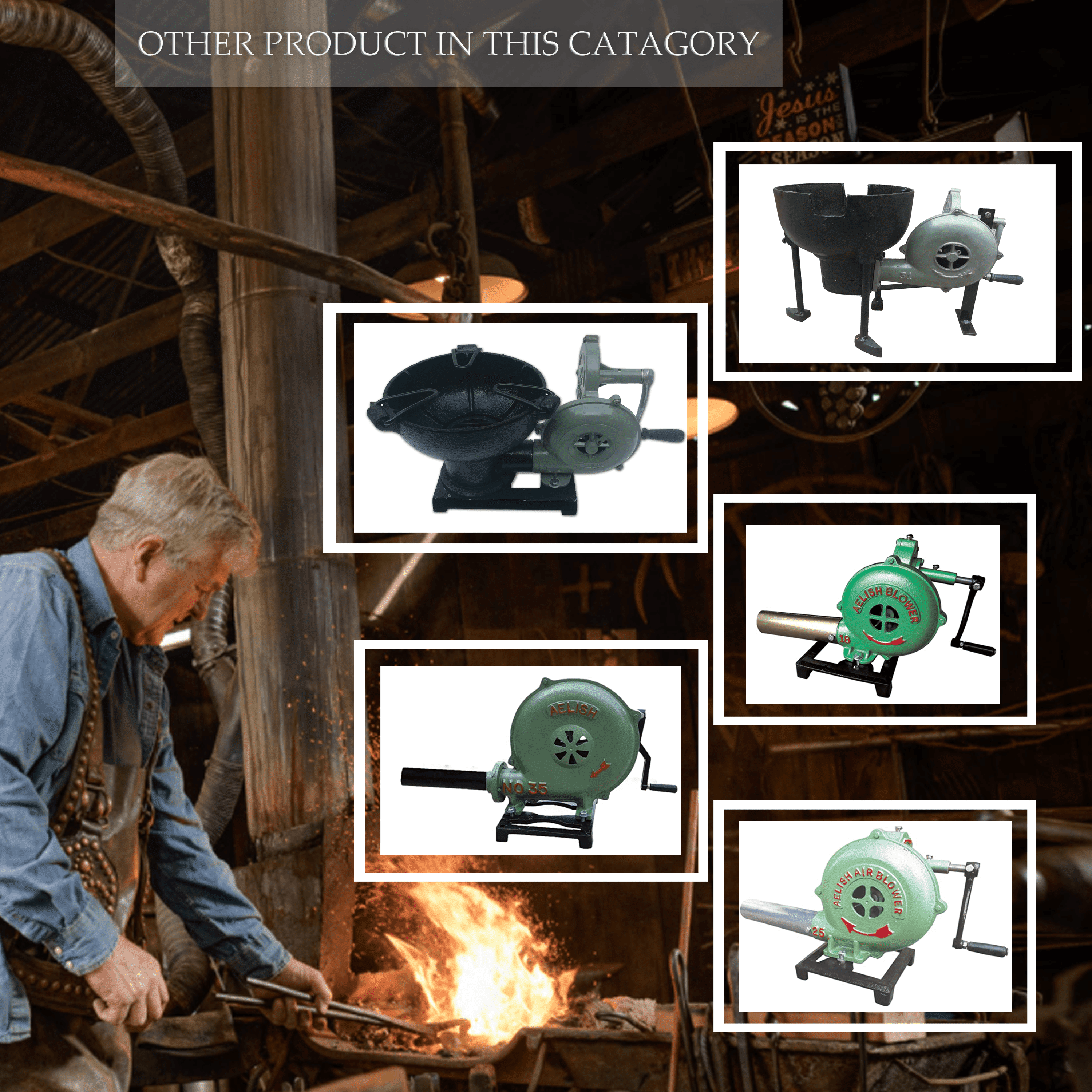 Blacksmith Vintage Style Coal Forge Furnace With Hand Blower Pedal