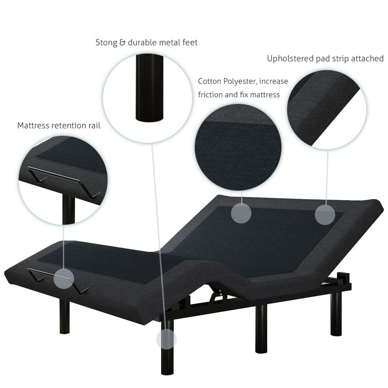 Amolife Upholstered Twin-XL Size Ergonomic Adjustable Bed Amolife Upholstered Twin-XL Size Ergonomic Adjustable Bed