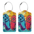 thumbnail image 3 of Cauagu Gaming Print Luggage Tags,Leather Luggage Tags for Suitcases Personalized Travel Tag Privacy Protection Bag Tags Travel Essentials-1, 3 of 5