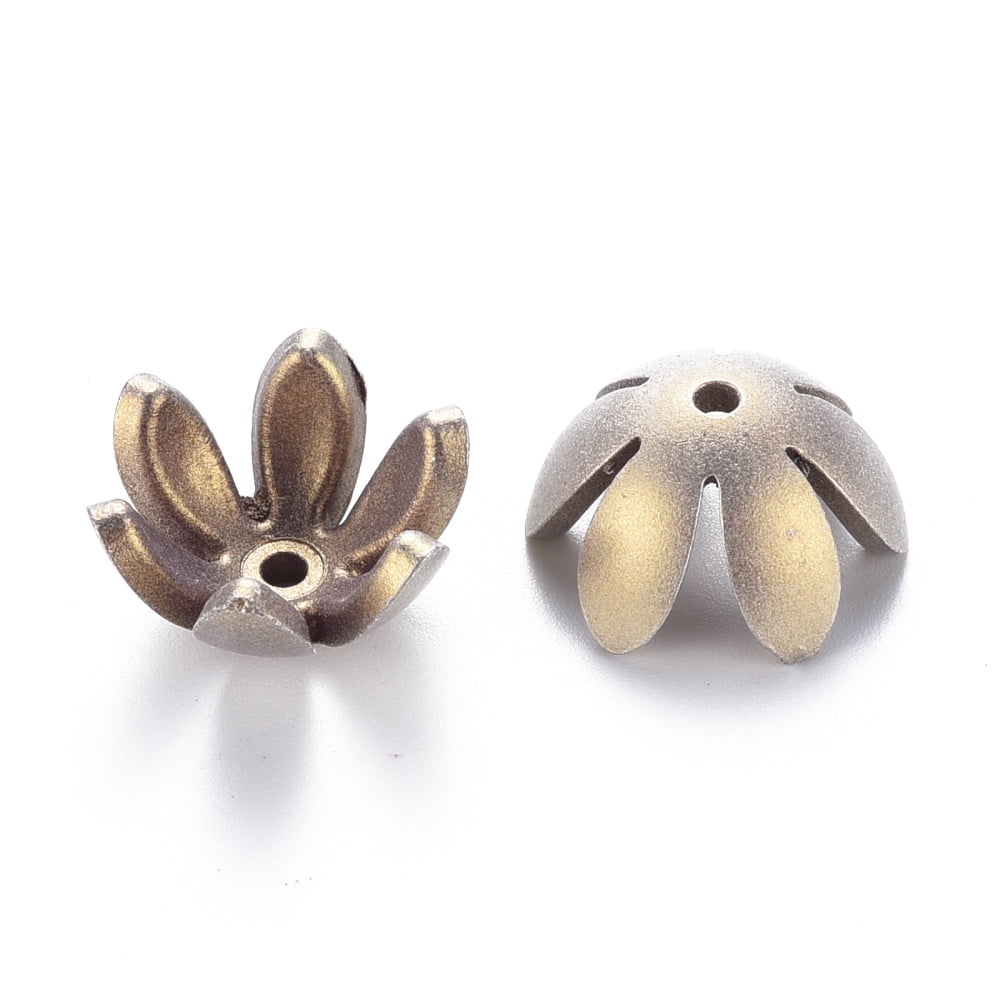 500g 6-Petal Spray Painted Acrylic Bead Caps Flower Mixed Color 19x17.5x10mm Hole: 2~3mm 764pcs/500g