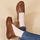 thumbnail image 4 of Xucatan Women's Patent Leather Tassel Loafers, Chunky Sole Slip-On Flat Shoes, Classic British Style Casual Shoes for Women, Plus Size Uniform Shoes Gift, 4 of 8