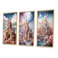 thumbnail image 3 of Designart "Castles curious Wonder Pastel IV" Cityscapes Framed Wall Art Set Of 3 - Multi-Color Castles Frame Canvas Set For Living Room Decor, 3 of 6