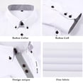 thumbnail image 5 of LMOIPLI Men's Formal Long Sleeve Dress Shirt Modern Slim Fit Wrinkle-Free Casual Business Button Up Shirts White M, 5 of 7