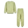 thumbnail image 2 of TiaoBug Kids Girls Boys Winter Thicken Warm Flannel Thermal Underwear Set Green 7-8, 2 of 7