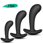 Areskey Anal Toys Set,Butt Plug Trainer Kit for Comfortable Long-Term Wear, Pack of 3 Silicone Anal Plugs Training Set with Flared Base Prostate Sex Toys for Beginners Advanced Users