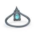 thumbnail image 4 of Pear Midi V Ring Wedding Ring Black Tone, Simulated CZ 925 Sterling Silver Size 9, 4 of 5