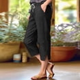 thumbnail image 2 of CAIXIA Capri Pants for Women High Waisted Slim Fit Rolled Hem Cropped Trousers Summer Cargo Capris Pants with Pockets 2026, 2 of 5