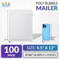 thumbnail image 2 of 100 Pack Airjacket White Poly Bubble Mailers 8.5" x 12" #2 Cushion Padded Envelopes w/ Dual Peel & Seal and Zip Tear, 2 of 8