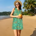 thumbnail image 7 of Bixox Funny Animals in Jungle Print Women's Sleeveless A-Line Dress with Pockets, Casual Knee-Length Tank Dress for Summer-Small, 7 of 7