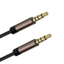 3.5mm Male to Male Cable, Super Soft Nylon Braided Stereo Auxiliary Cable for Headphones, Smartphone, Tablets, Headset, PC, Laptop (TRRS 3 feet)