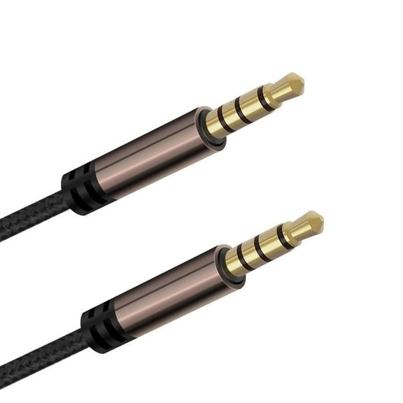 3.5mm Male to Male Cable, Super Soft Nylon Braided Stereo Auxiliary Cable for Headphones, Smartphone, Tablets, Headset, PC, Laptop (TRRS 3 feet)