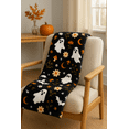 thumbnail image 6 of The Big One Plush Halloween Throw Blanket, Peaceful Ghosts Design, Black Cozy 60" x 72", 6 of 7