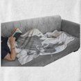 thumbnail image 6 of World Map Soft Flannel Fleece Blanket, Sketchy Striped Continents Cartography Geography Countries Worldwide Art, Cozy Plush for Indoor and Outdoor Use, 50" x 60", Charcoal Grey White, by Ambesonne, 6 of 6